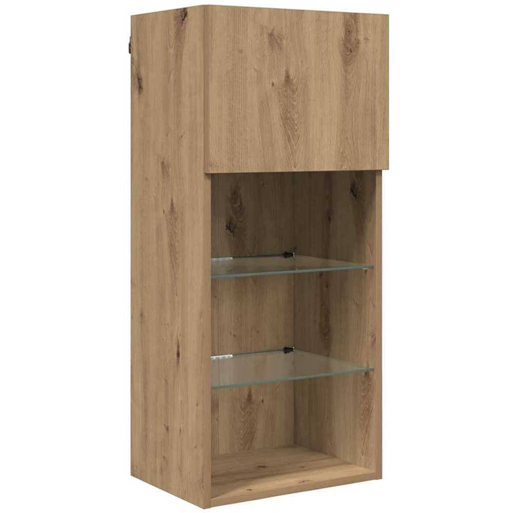 vidaXL LED Artisanal Oak TV Wall Unit Image 4