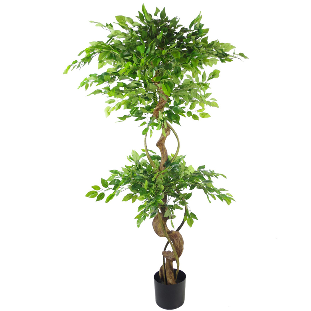 Leaf Artificial Japanese Twisted Ficus Fruticosa Tree Pot 150cm Image 1