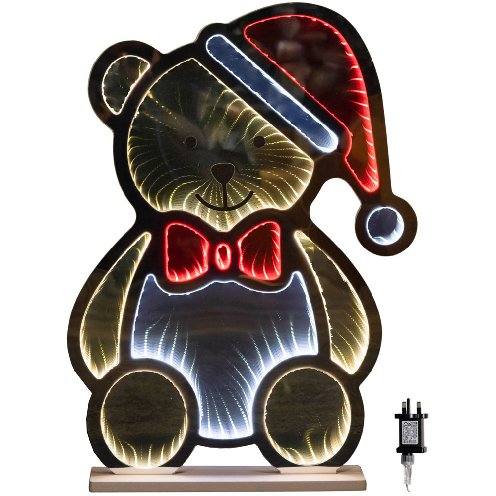 Samuel Alexander Light Up Teddy Bear in Santa Hat Infinity Christmas Decoration 60cm Image 2