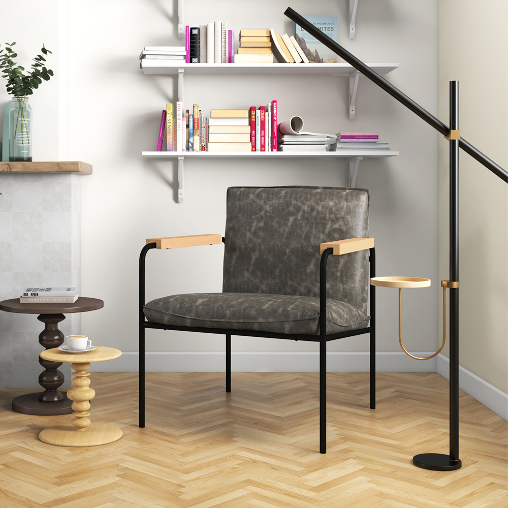 Costway Grey Accent Chair Image 3