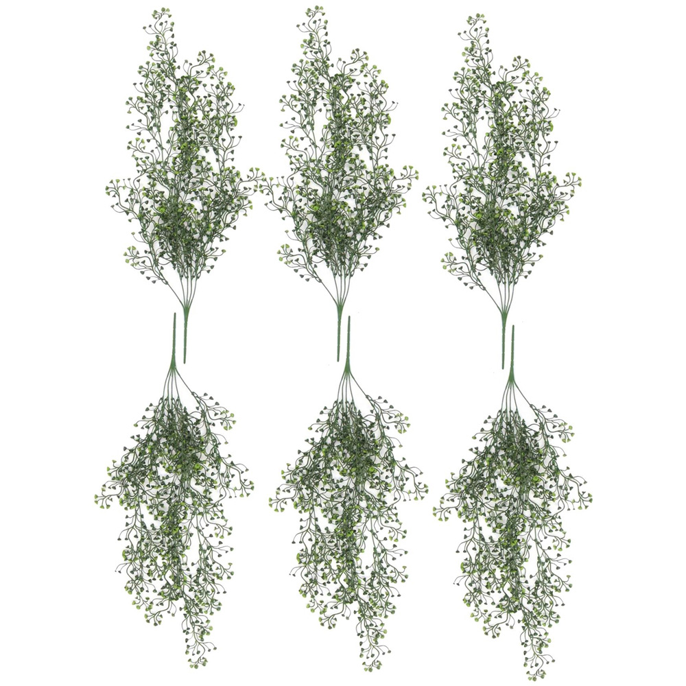 Leaf String Pearl Hanging UV and Fire Resistant Artificial Plant 75cm 6 Pack Image 1