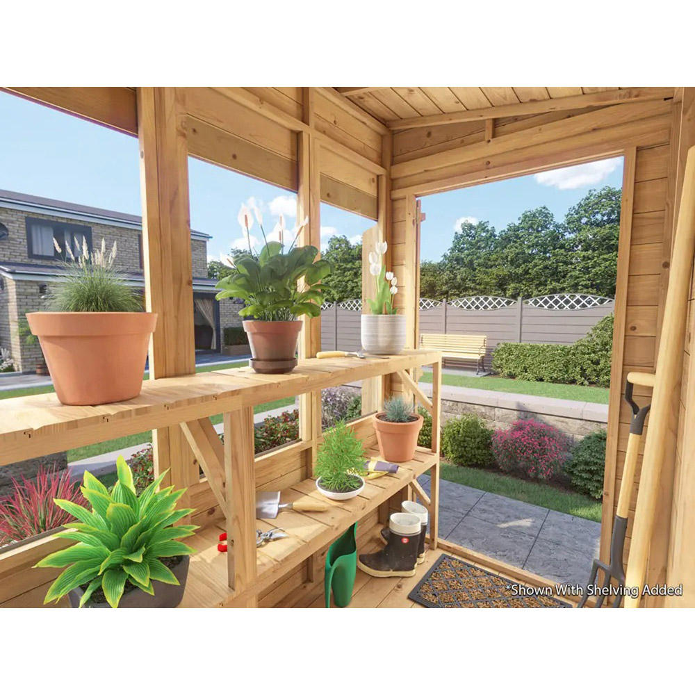 Dunster House Overlord 4 x 6ft Modular Brown Superfelt Pent Potting Shed Image 4