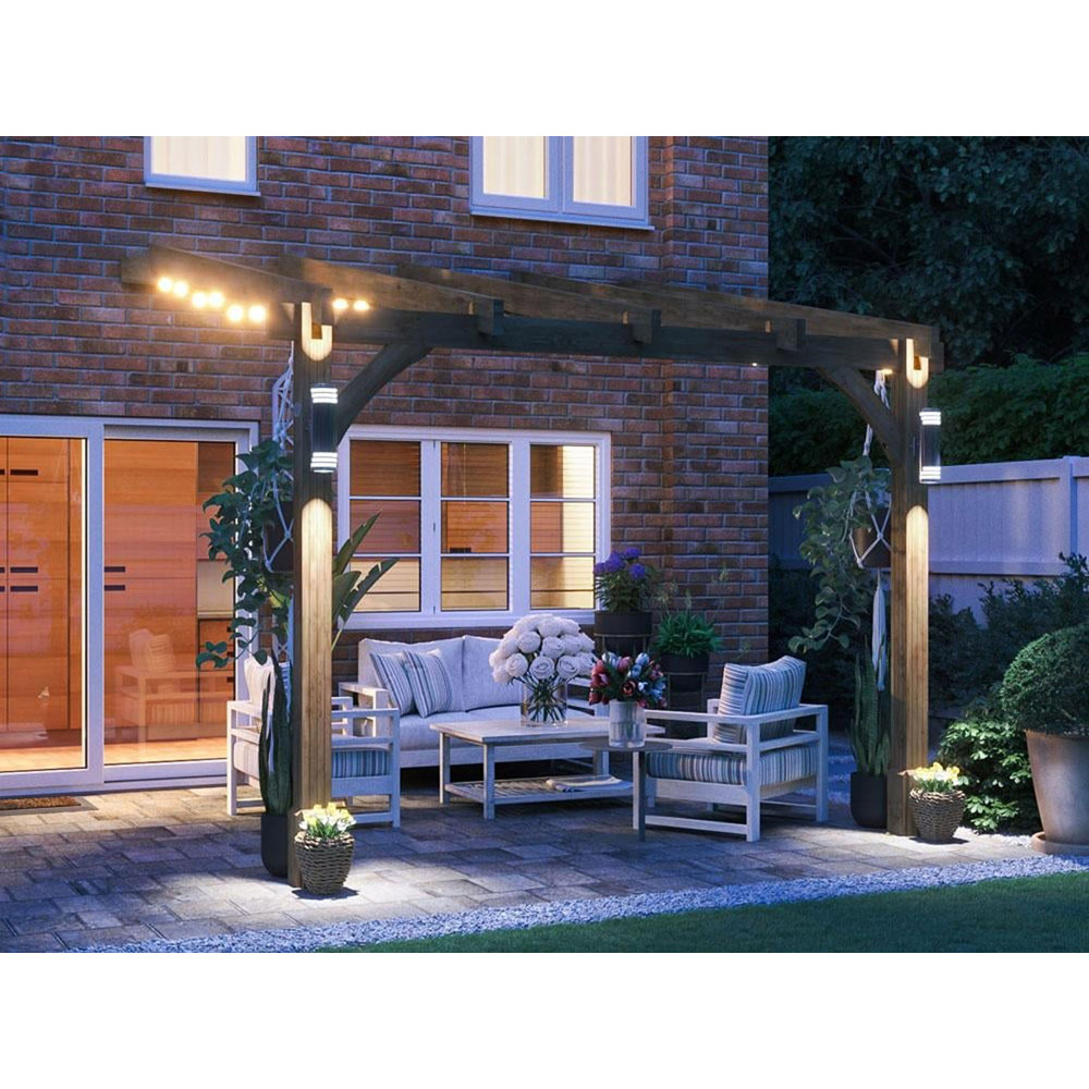 Dunster House Leviathan 3 x 3m Brown Plant Frame Wall Mounted Lean To Pergola Image 4