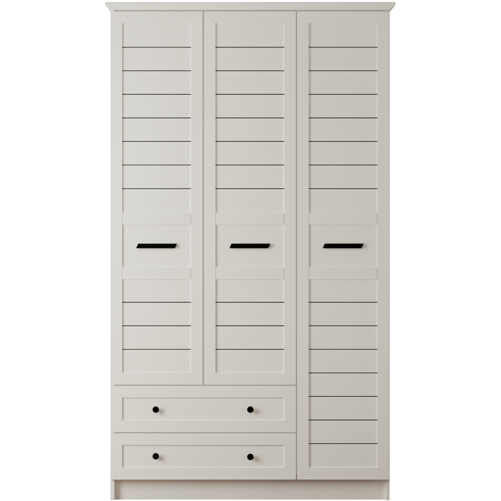Evu VENICE XL 3 Doors 2 Drawers White Wardrobe Image 3