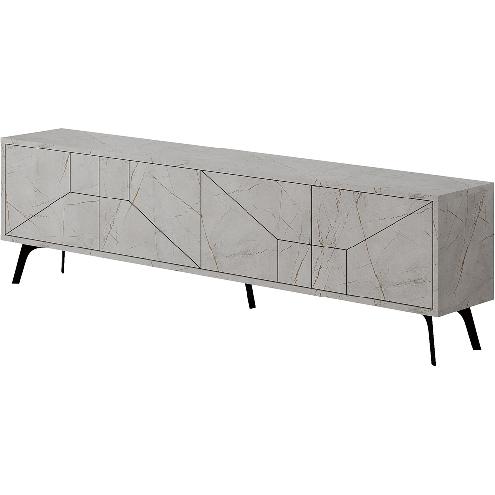Decortie Dune 4 Door Gold Marble Effect TV Stand Image 2