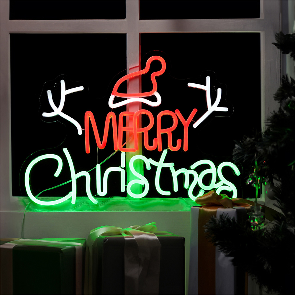 Xmas Haus Neon LED Merry Christmas 44 x 33cm Image 3