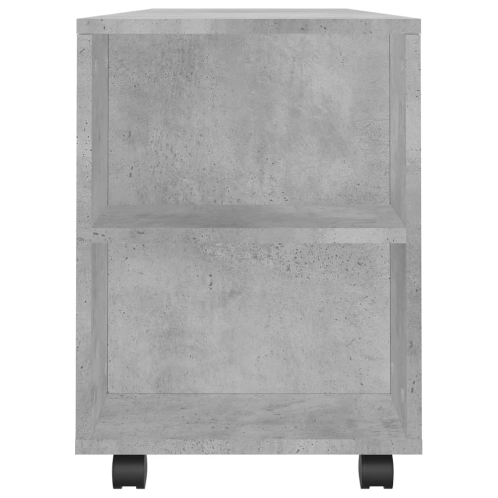 vidaXL 2 Drawer 4 Shelf Grey Sonoma Rolling TV Cabinet Image 7