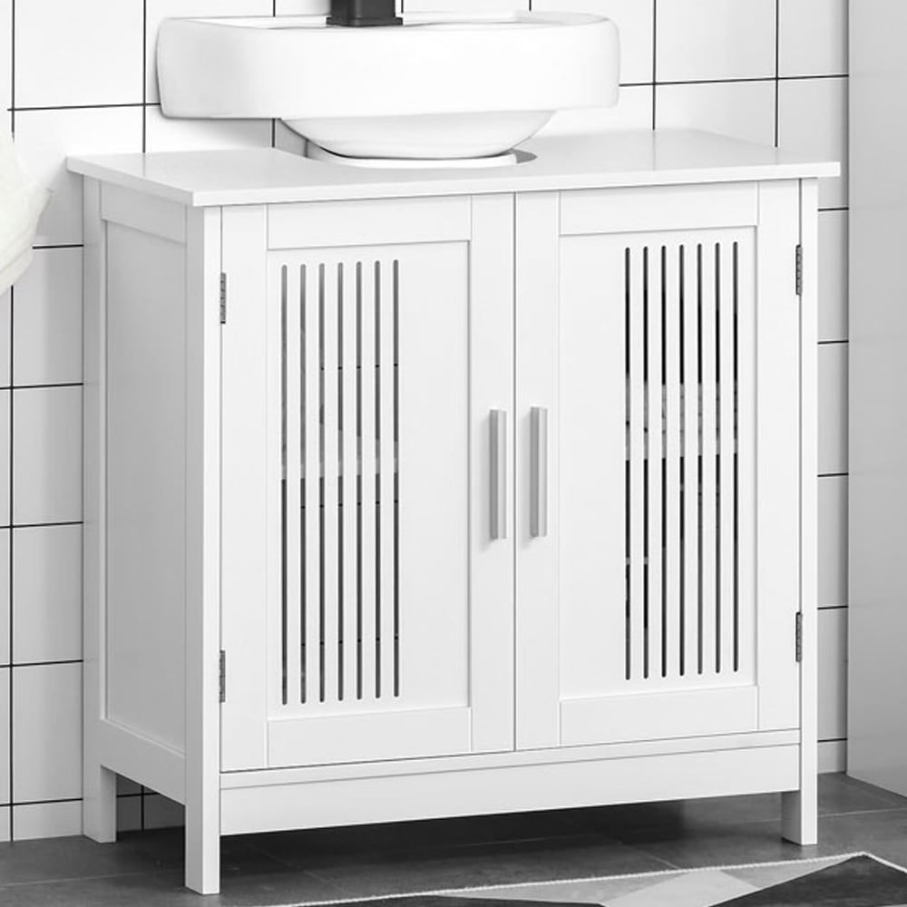 Kleankin 2 Door Bathroom Cabinet White Image 1