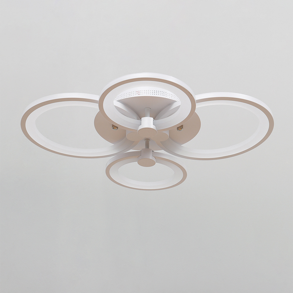 Living and Home White 4 Light Circle Ceiling Light Image 5