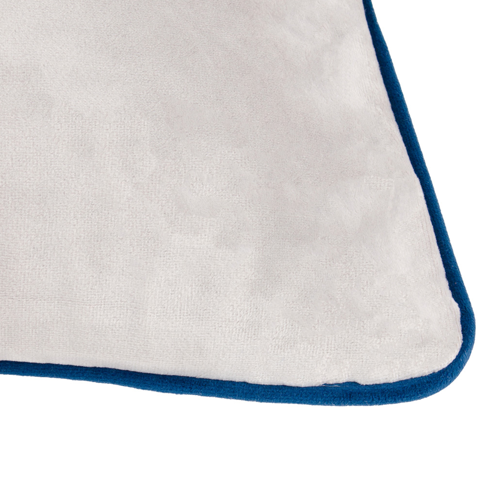 Furn Meridian Silver and Navy Velvet Cushion 45 x 45cm Image 4