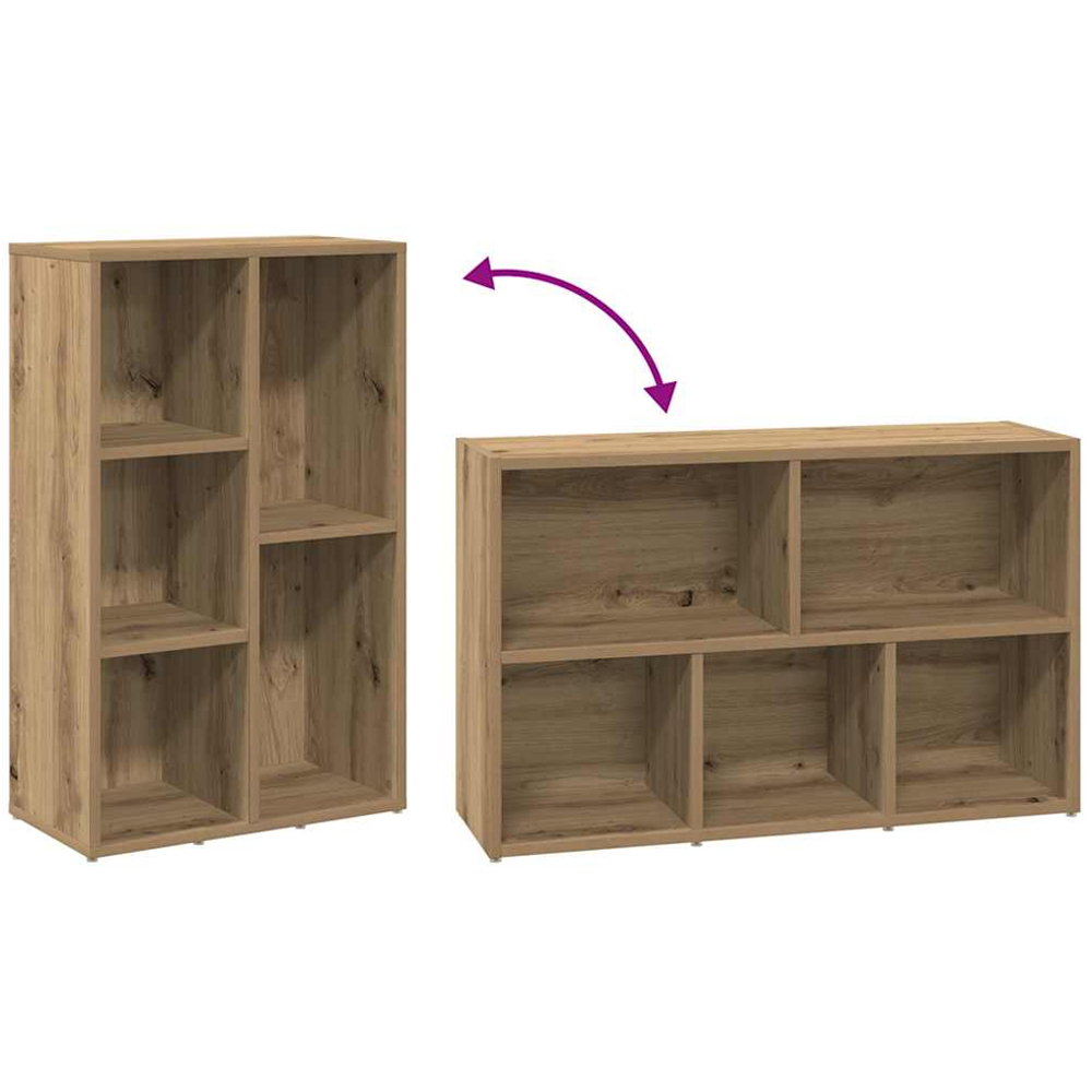 vidaXL 5 Shelf Artisan Oak Bookcase Image 7