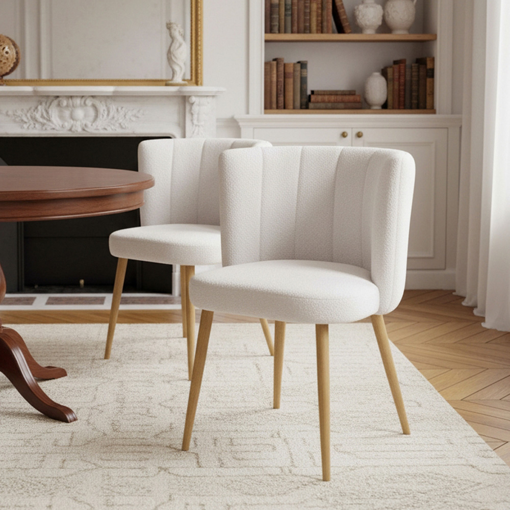 Living and Home Set of 2 Teddy Fleece Dining Chair Image 8
