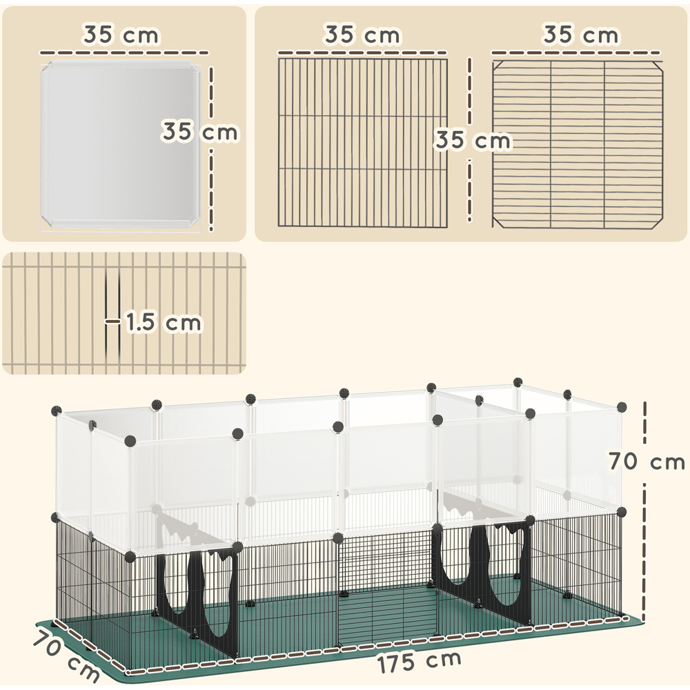 PawHut 34 Panel Pet Playpen with Waterproof Mat Image 9