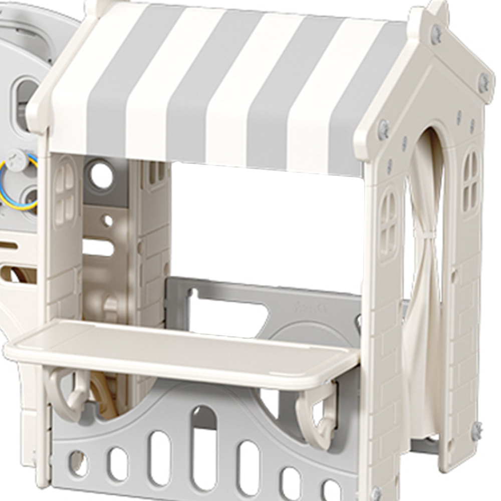 H&O Direct Toddler Slide Climber Playhouse Set with Basketball Hoop and Tunnel Image 2