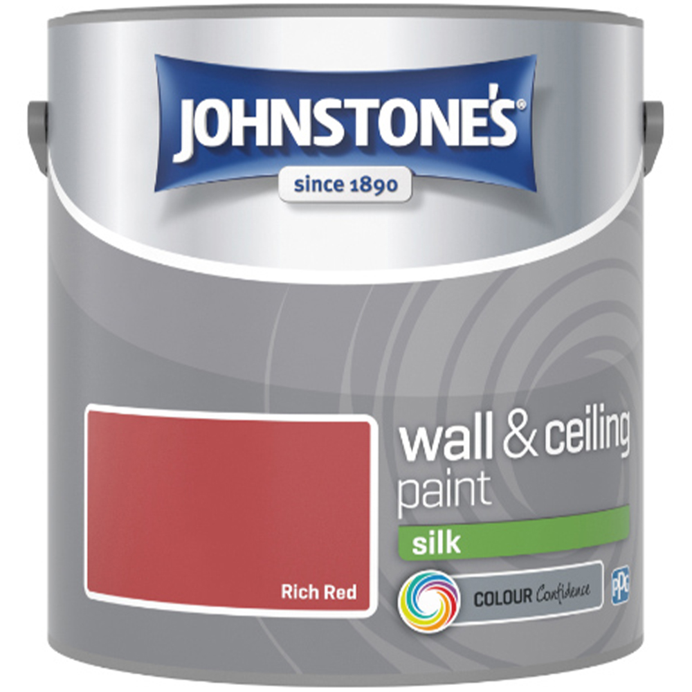 Johnstone's Walls & Ceilings Rich Red Silk Emulsion Paint 2.5L Image 2