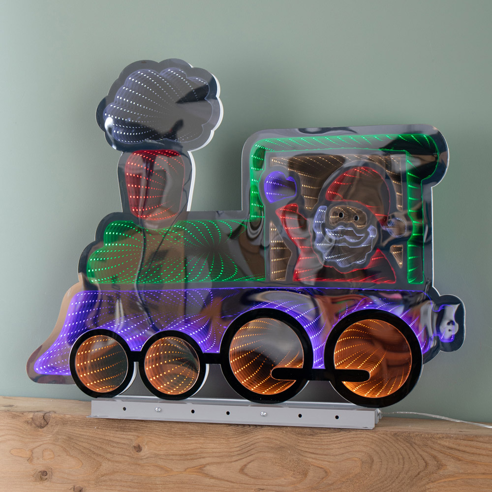 Samuel Alexander Multicolour Infinity LED Light Up Train with Santa Christmas Decoration Image 3