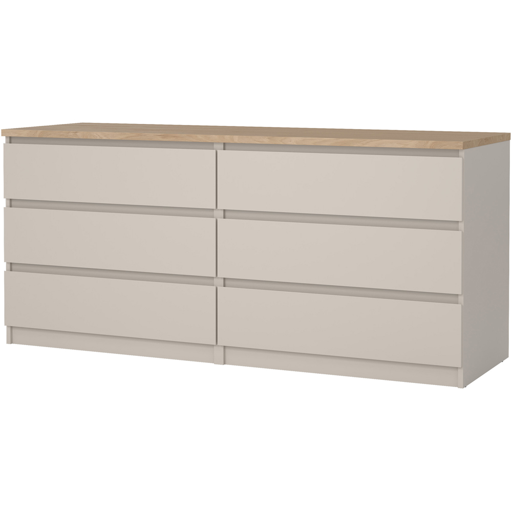 Florence Naia 6 Drawer Cashmere Jackson Hickory Wide Chest of Drawers Image 4