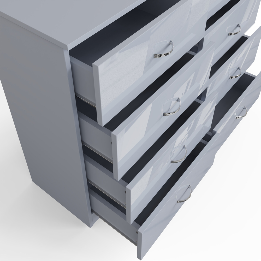 FWStyle Chilton 8 Drawer Grey Gloss Chest of Drawers Image 4