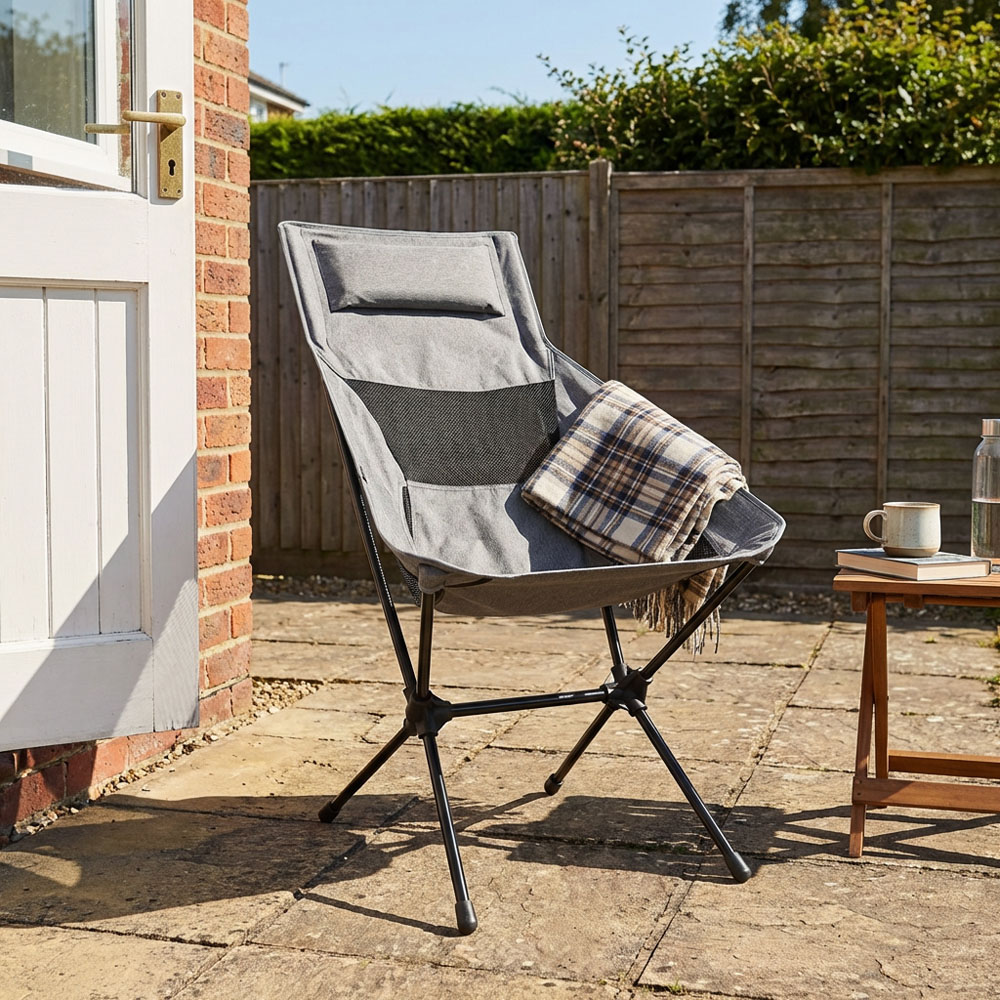 Active Sport High Back Camping Chair Grey and Black Image 4