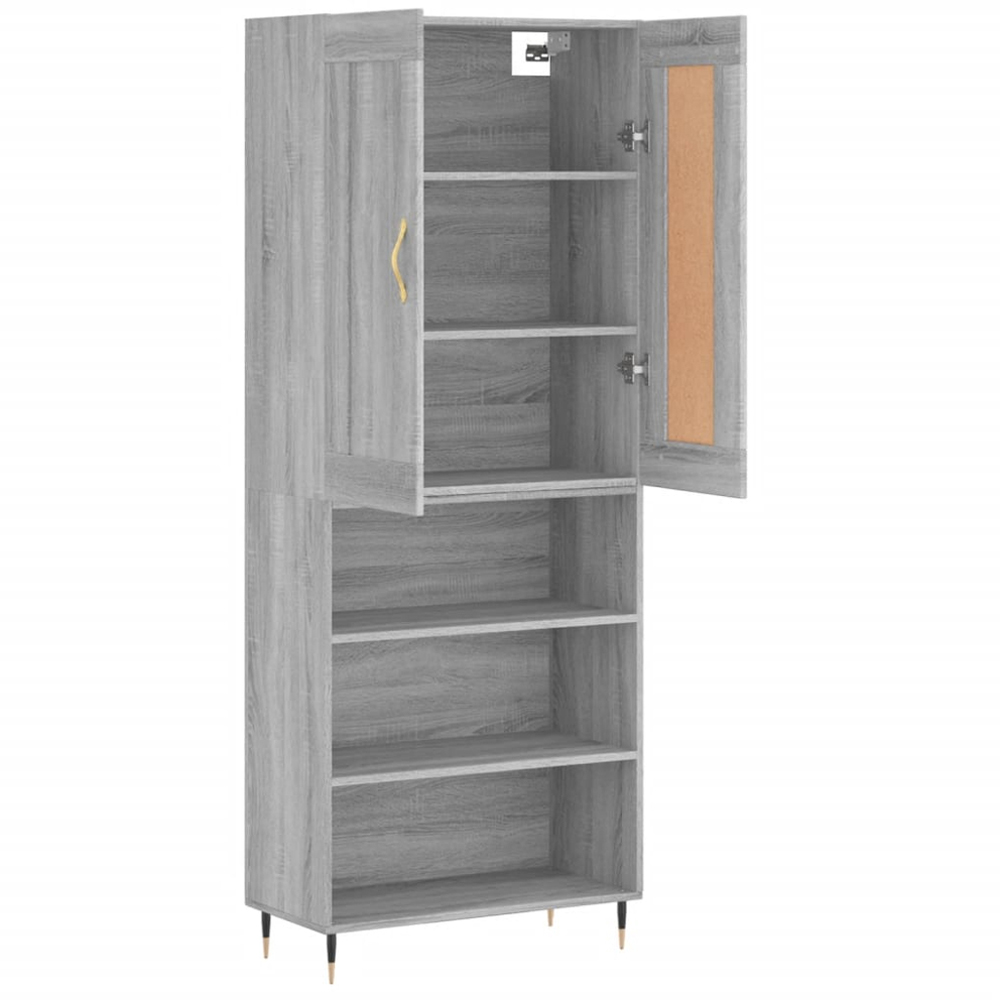 vidaXL 2 Door 3 Shelf Grey Sonoma Highboard Image 3