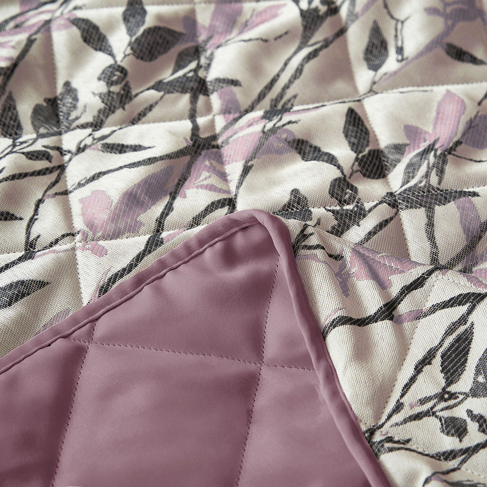 Velosso Wilder Double Lilac Jacquard Leaves Trail Quilted Bedspread Set Image 3