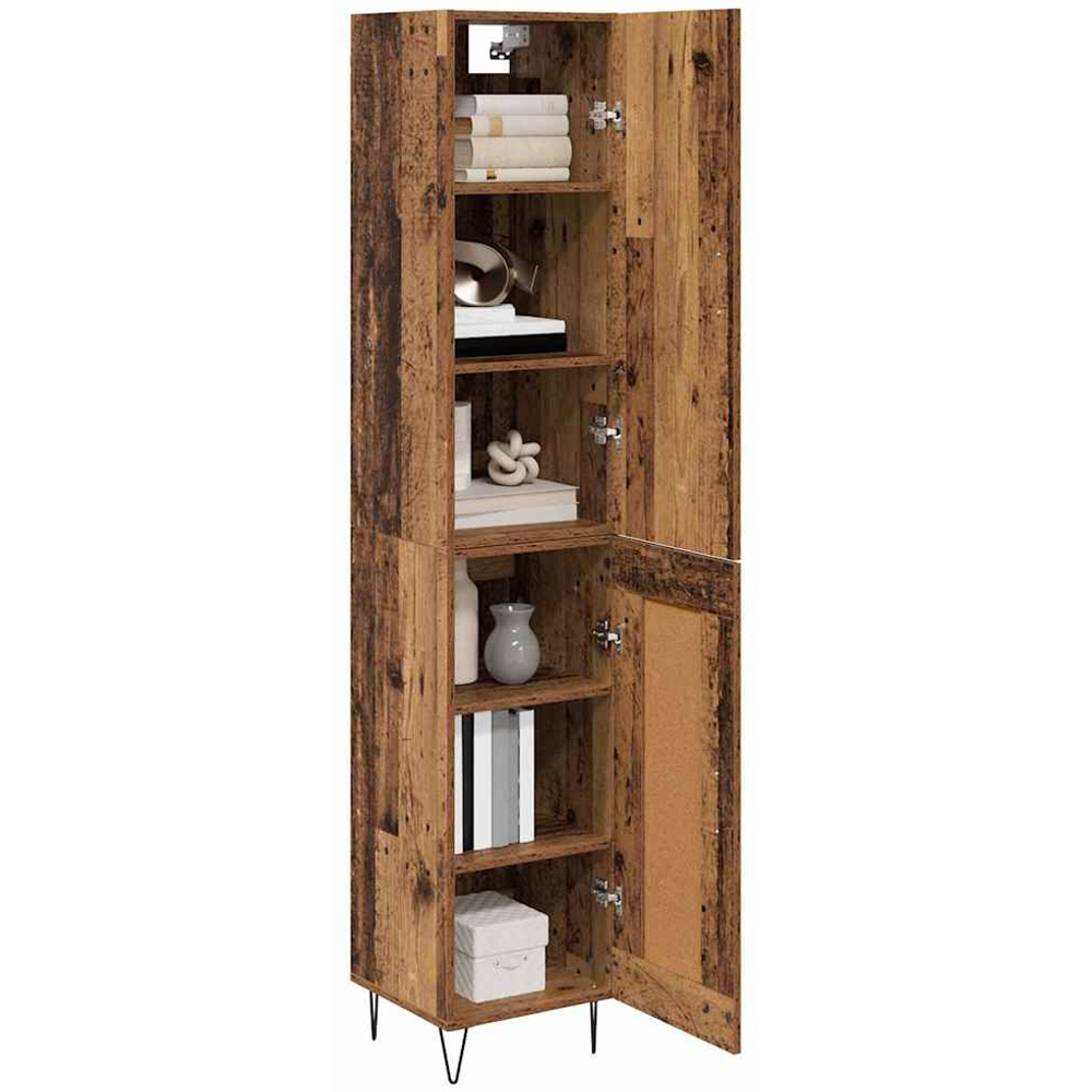 vidaXL 2 Door Old Wood Tall Slim Highboard Image 3