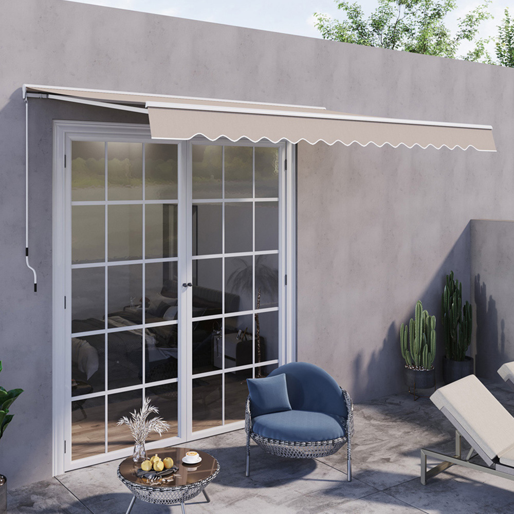Outsunny Cream Manual and Electric Retractable Awning 2.95 x 2.5m Image 1