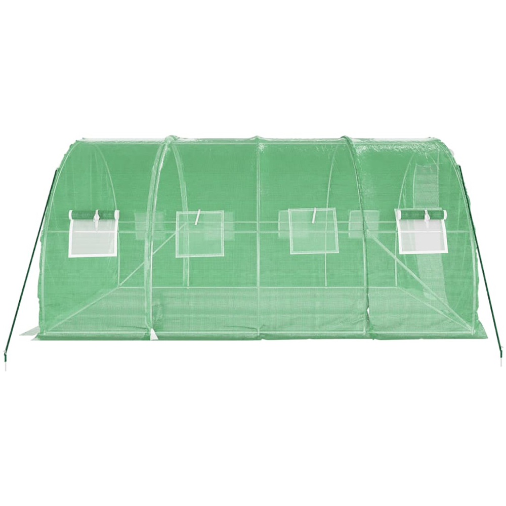 vidaXL Green Polyethylene Galvanised Steel Frame 13.1 x 9.8ft Greenhouse Image 4
