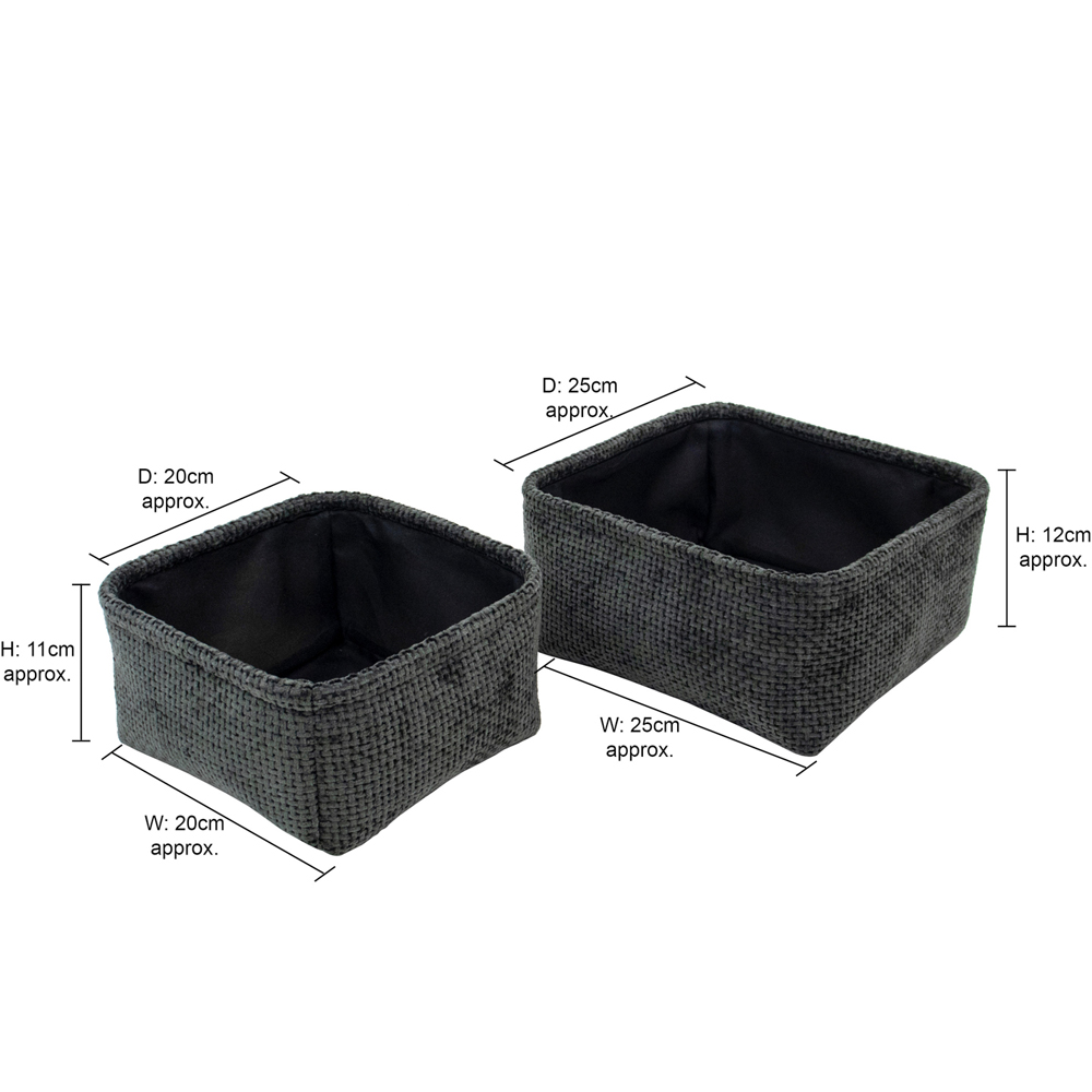JVL Metro Black Square Storage Basket 2 Pack Image 8