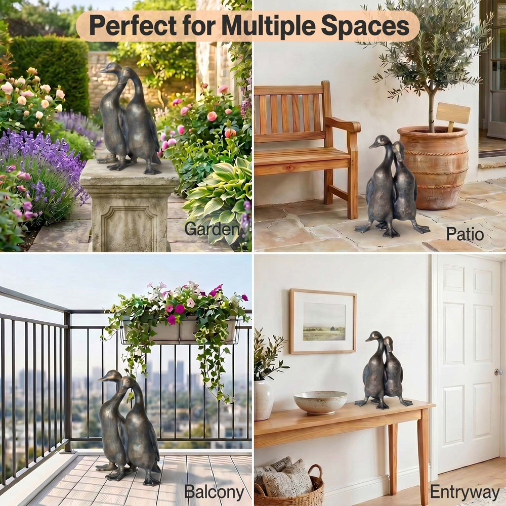 Levede Bronze Resin Outdoor Duck Garden Ornament 2 Pack Image 6