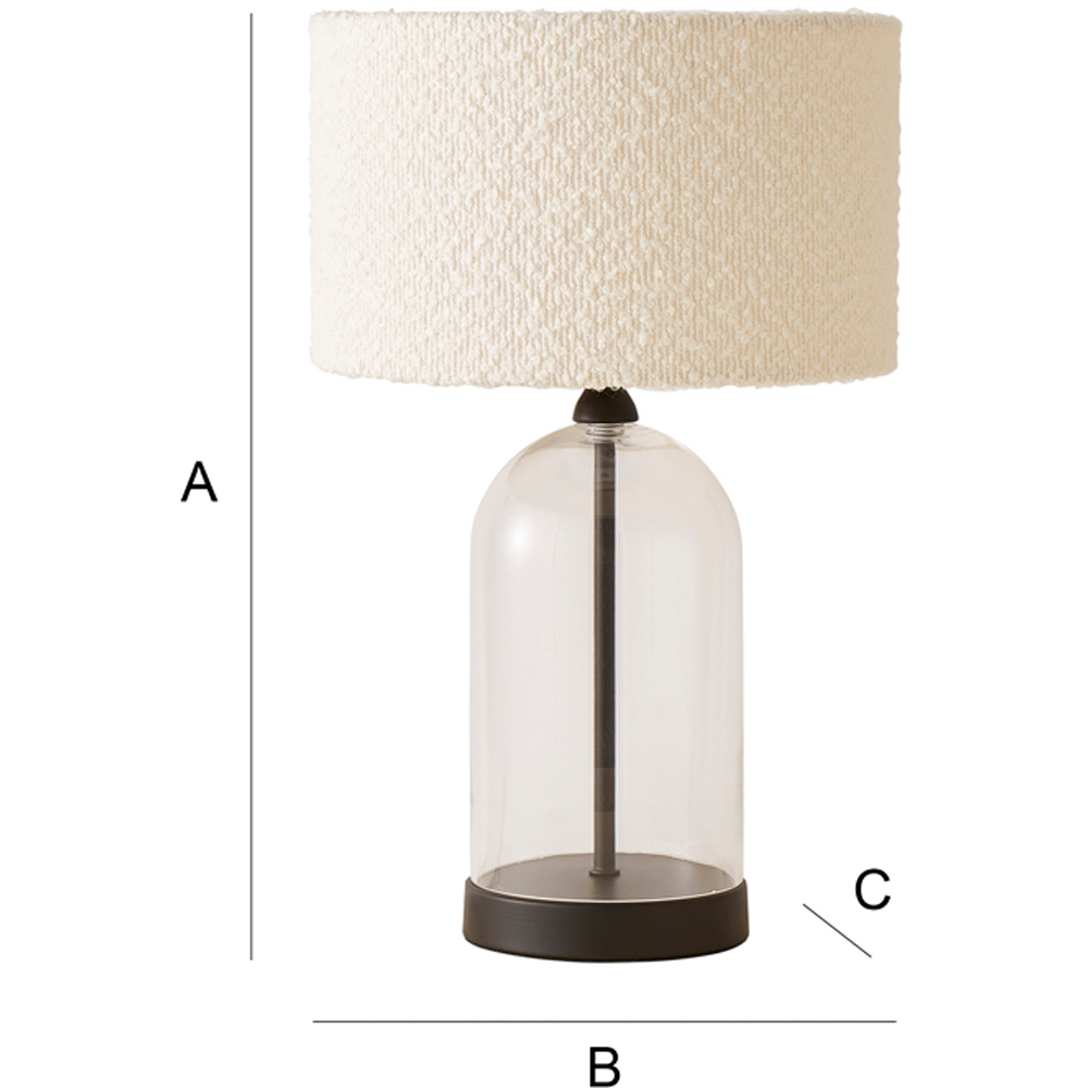 ValueLights Jessy Black and Cream Boucle Shade Glass LED Table Lamp Image 7