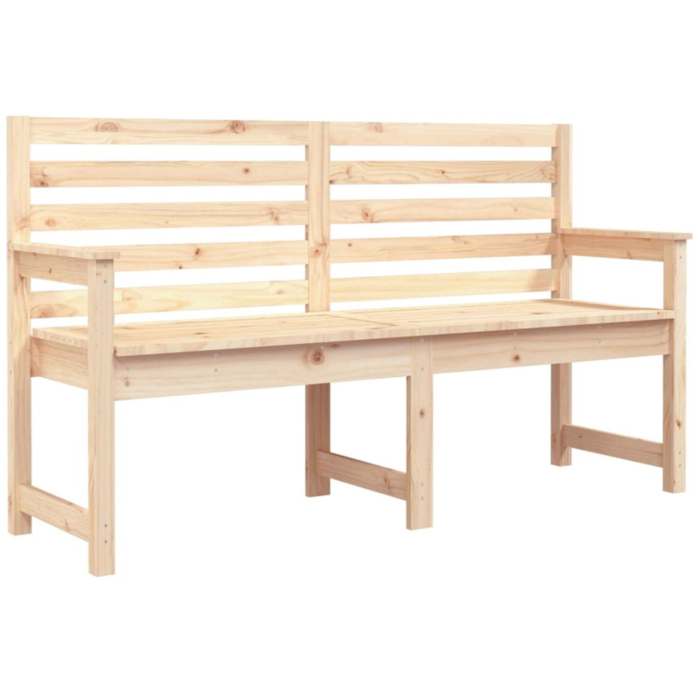 vidaXL Natural Solid Pine Wood Slatted Garden Bench 159.5 x 48 x 91.5cm Image 2