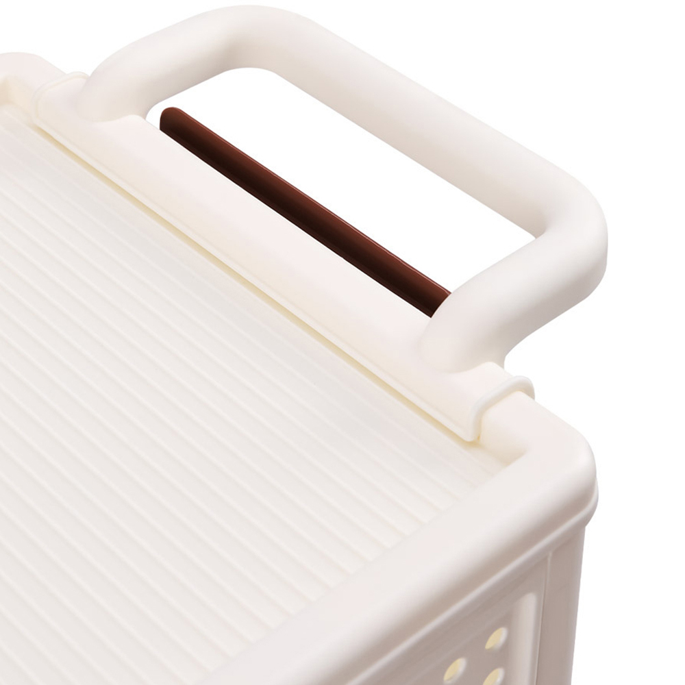 H&O Direct 2 Shelf White Foldable Storage Cart Image 4