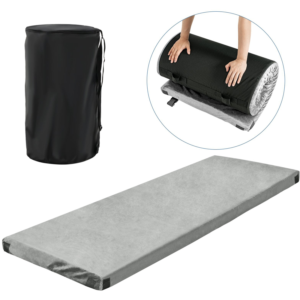 Costway Grey Memory Foam Portable Roll Up Sleeping Pad Image 3