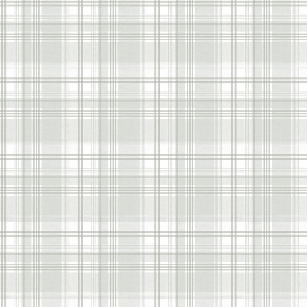 Galerie Nordic Elements Check Pattern Silver and Grey Wallpaper Image 1