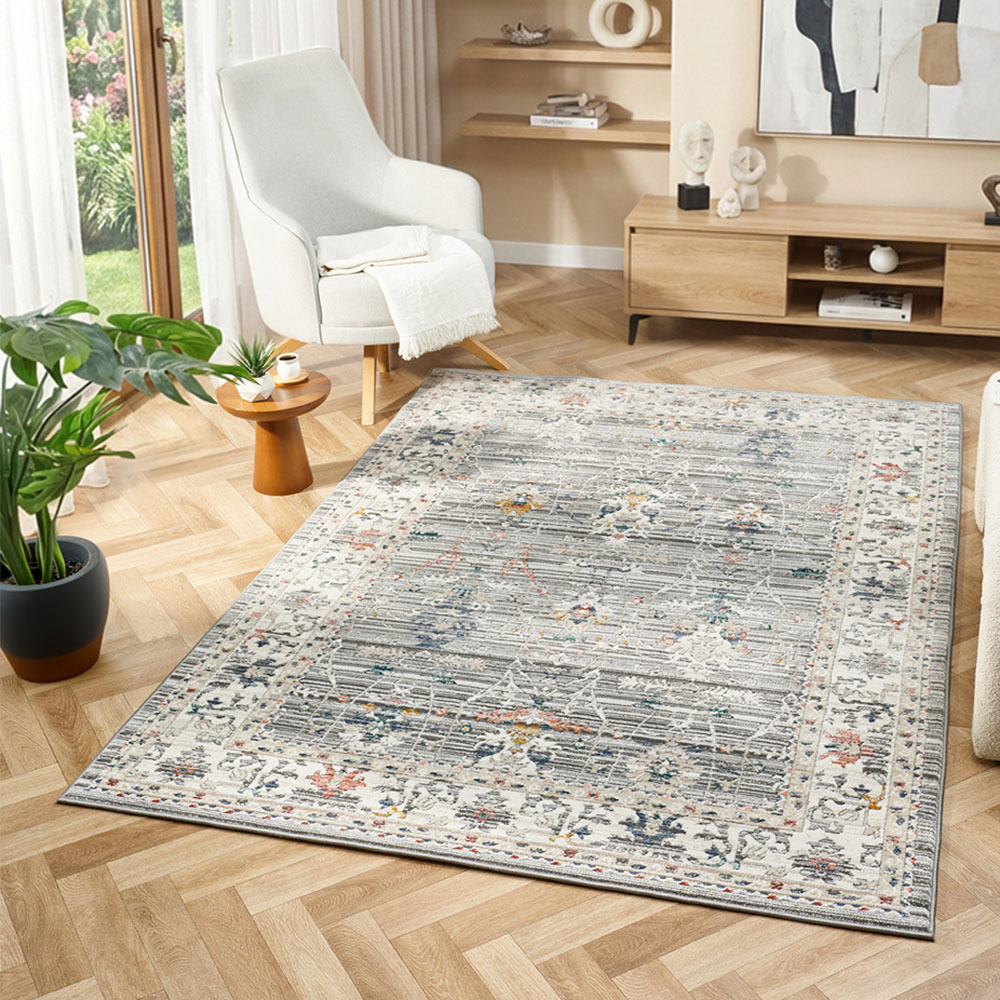 Portland Urco Luca Nuevo Grey Textured Rug 160 x 230cm Image 1