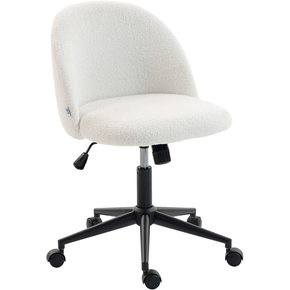 Portland Cream Teddy Fleece Height Adjustable Swivel Office Chair Image 2