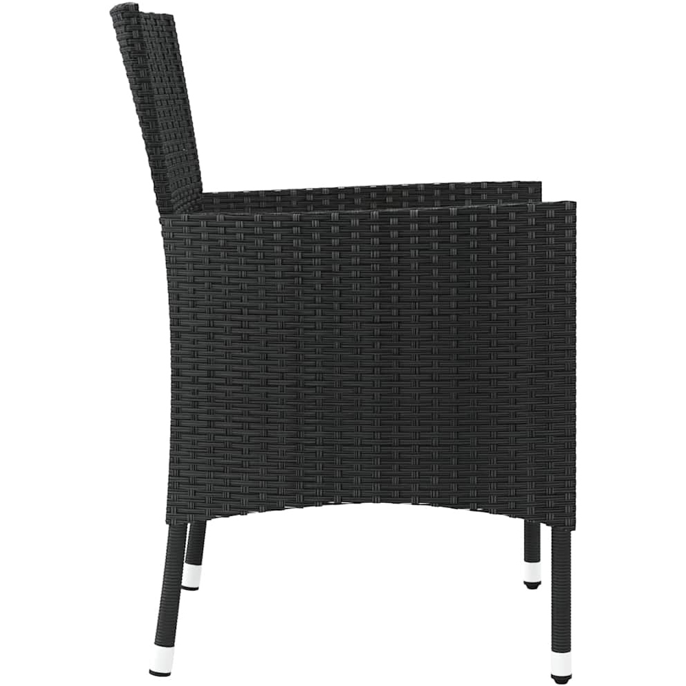 Walplus Set of 4 Black Poly Rattan Garden Chairs with Cushions Image 6