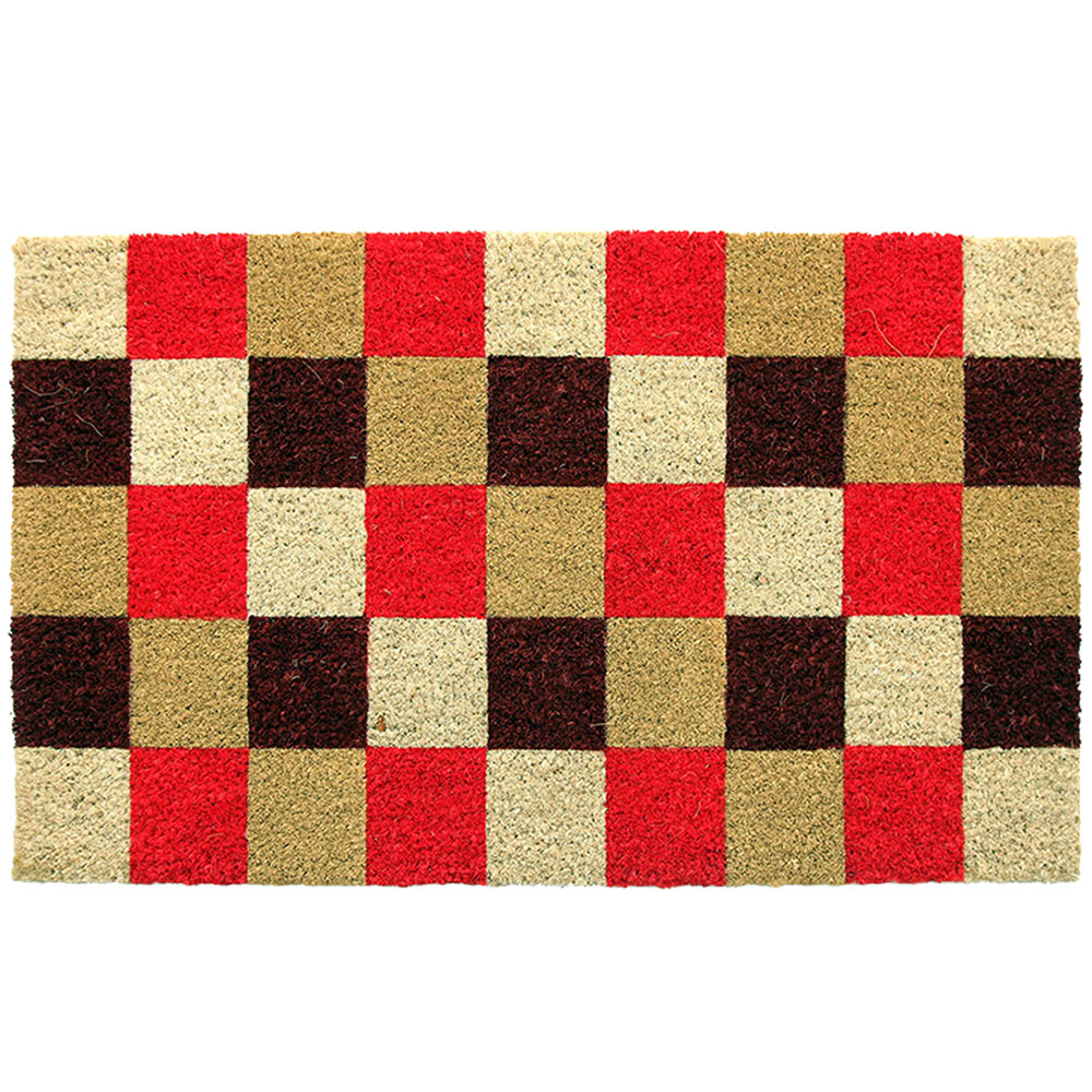Coco & Coir Vintage Checks Coir Door Mat 45 x 75cm Image 1