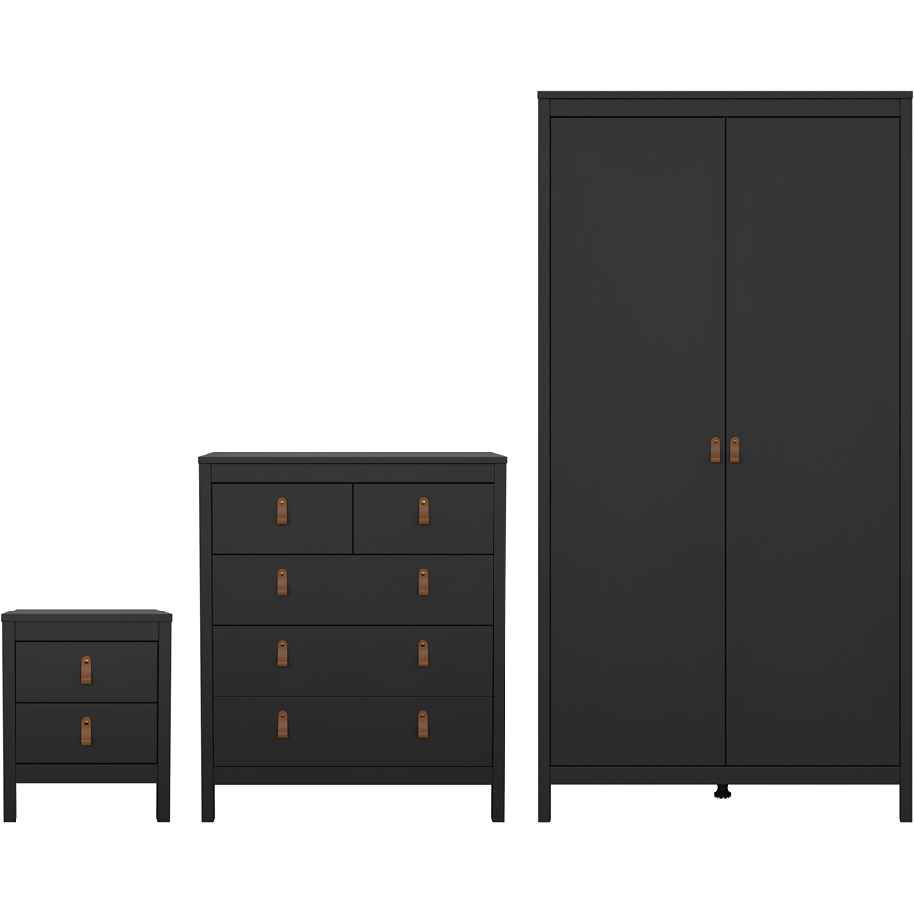 Florence Barcelona Matt Black 3 Piece Bedroom Furniture Set Image 2