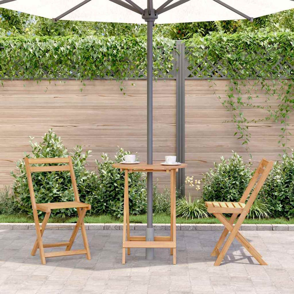 Walplus Brown Solid Acacia Wood Garden Table Image 8