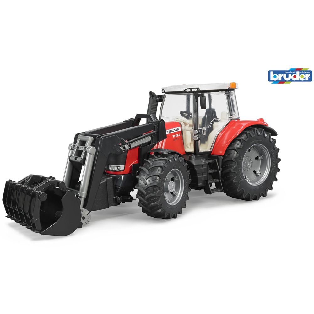 Bruder Massey Ferguson 7624 Red Tractor with Frontloader Image 8