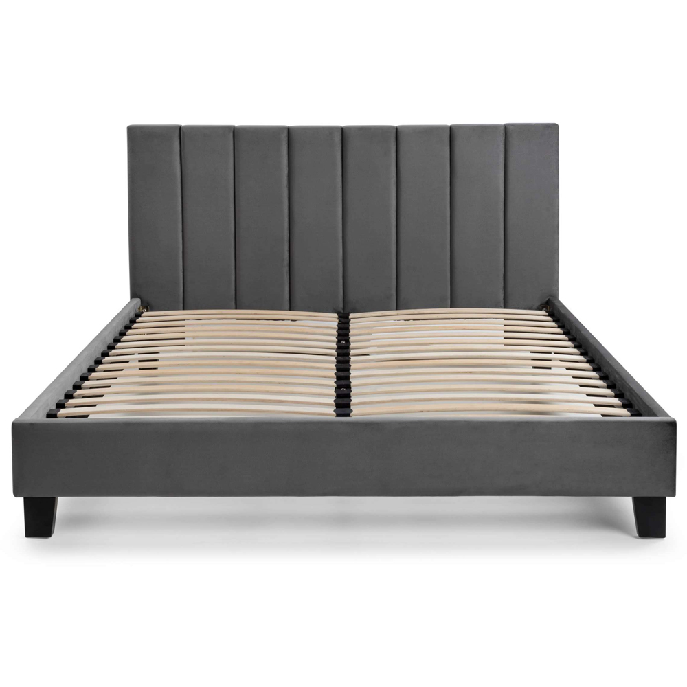 Julian Bowen Rosa Small Double Grey Velvet Upholstered Bed Image 4