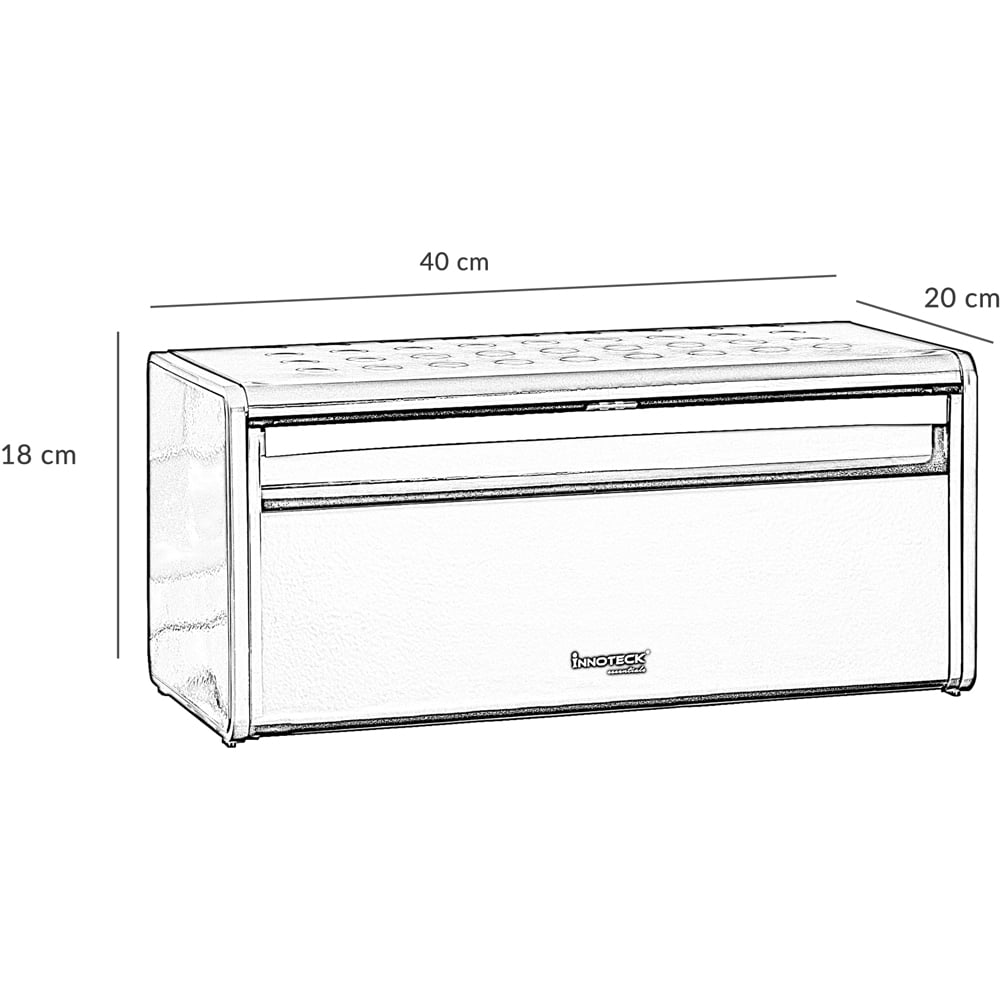 Innoteck Essentials Grey Bread Bin with Magnetically Sealed Drop Down Door Image 5
