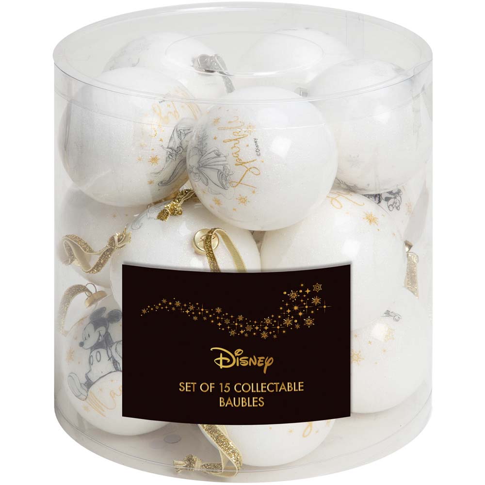 Disney Acrylic Glitter Finish Baubles 15 Pack Image 1