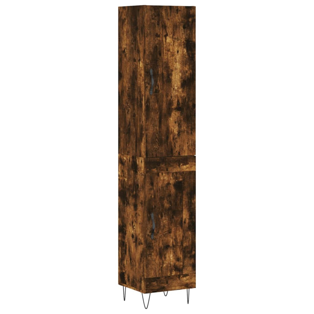 vidaXL 2 Door Smoked Oak Highboard Image 2