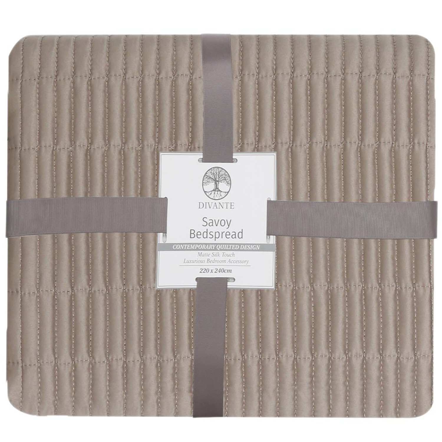 Divante Latte Savoy Quilted Bedspread 220 x 240cm Image 1