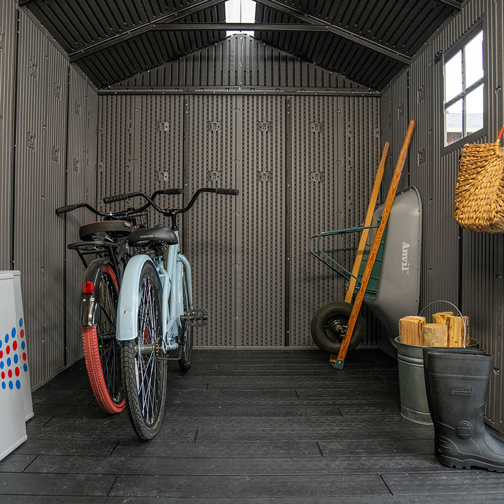 Lifetime Products 19 x 7ft Grey Side Entry Apex Garden Storage Shed Image 8
