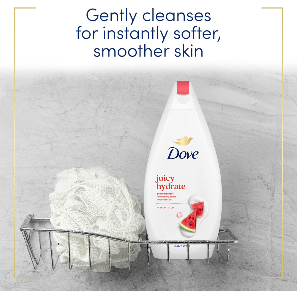 Dove Juicy Hydrate Watermelon Moisturising Gentle Cleansing Body Wash 450ml 6 Pack Image 7