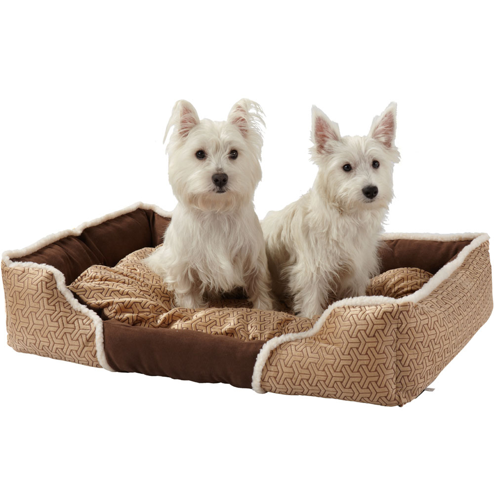Bunty Kensington Large Cream Fleece Fur Cushion Dog Bed Image 3